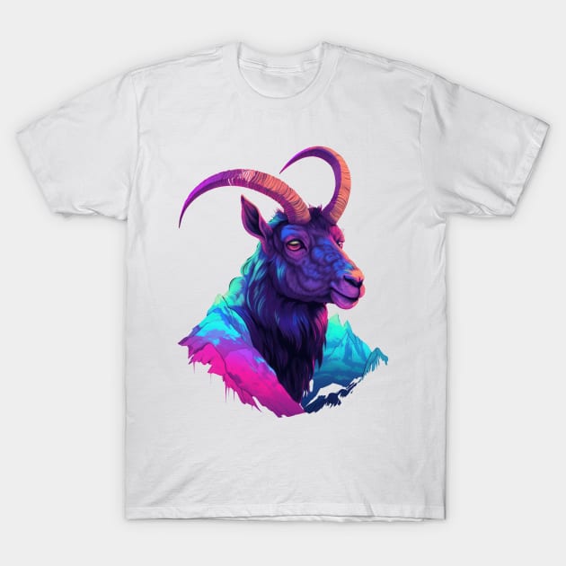 Living life on the edge, just like this mountain goat T-Shirt by Pixel Poetry